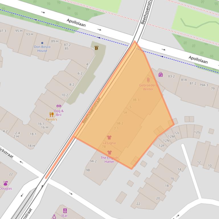 Kaart van postcodegebied 1077HK.