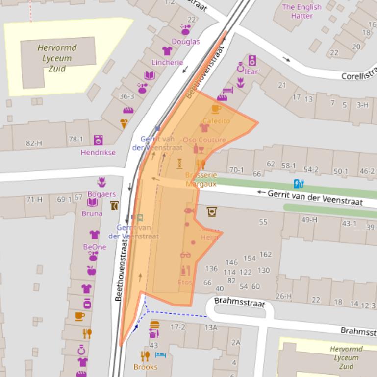 Kaart van postcodegebied 1077HM.