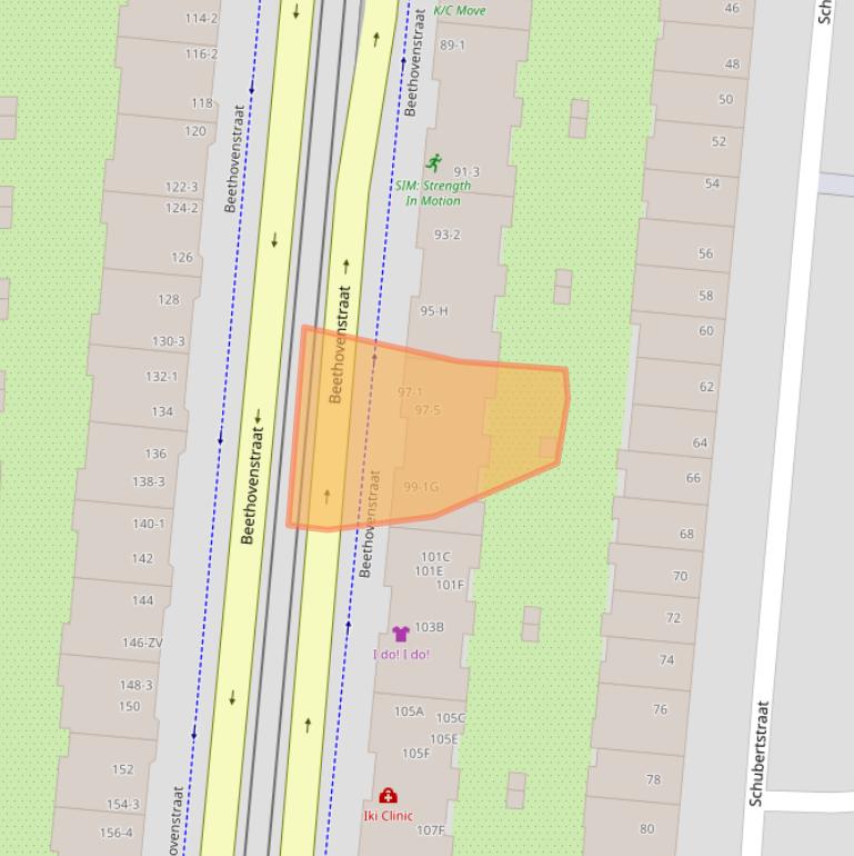 Kaart van postcodegebied 1077HV.