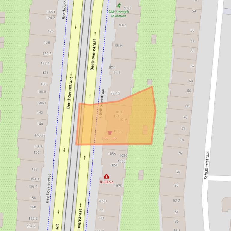 Kaart van postcodegebied 1077HW.