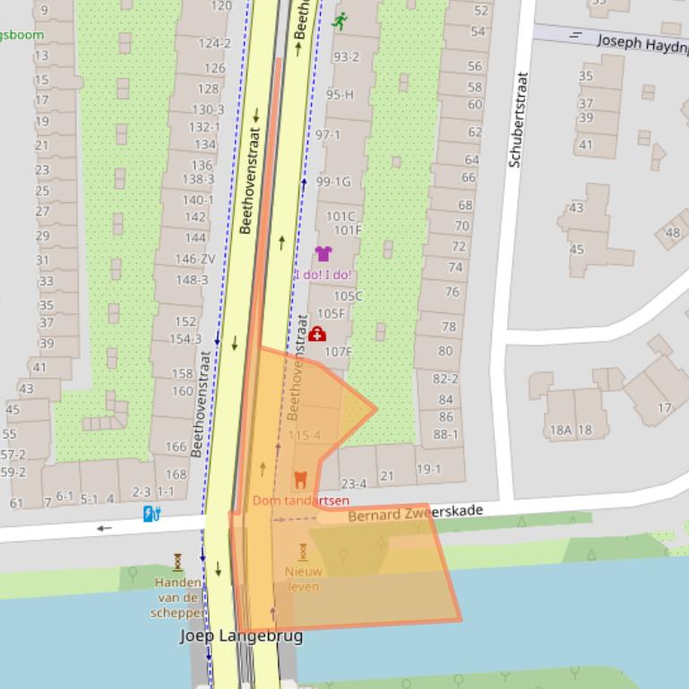 Kaart van postcodegebied 1077HZ.