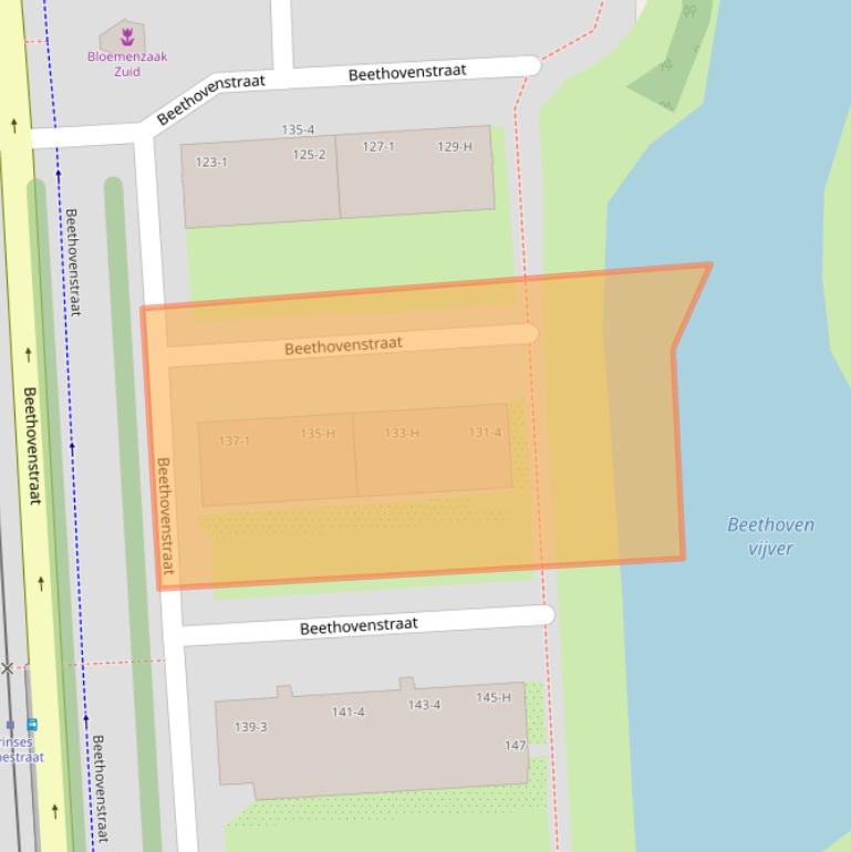 Kaart van postcodegebied 1077JB.