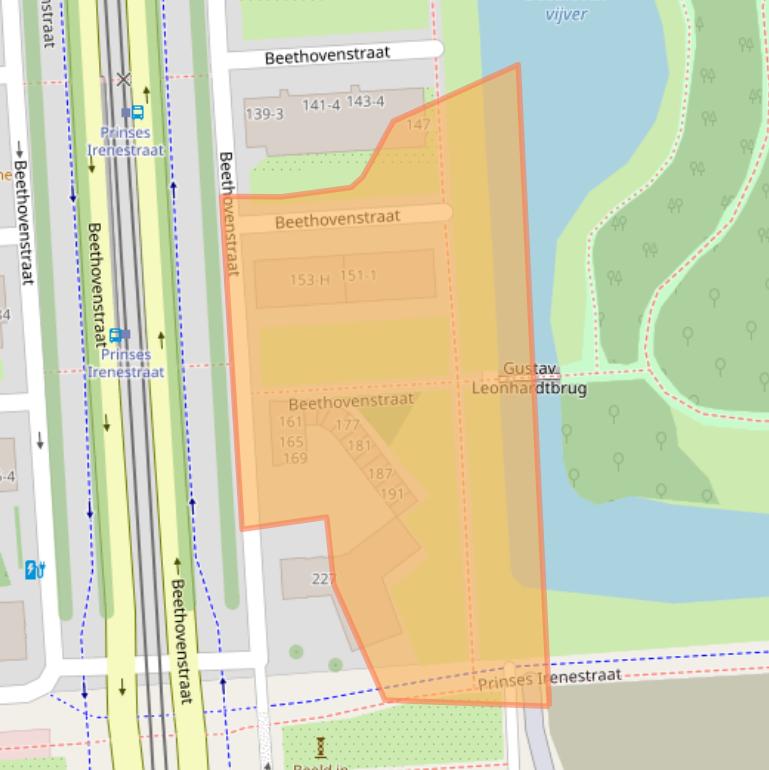 Kaart van postcodegebied 1077JD.