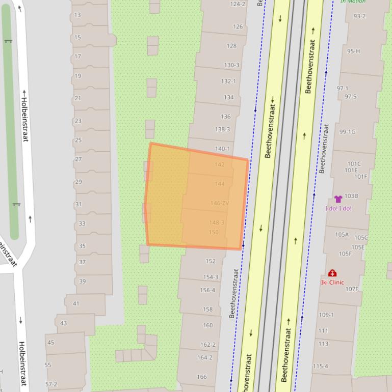 Kaart van postcodegebied 1077JT.