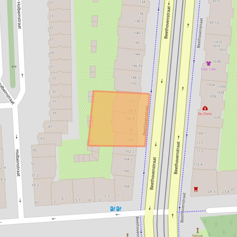 Kaart van postcodegebied 1077JV.