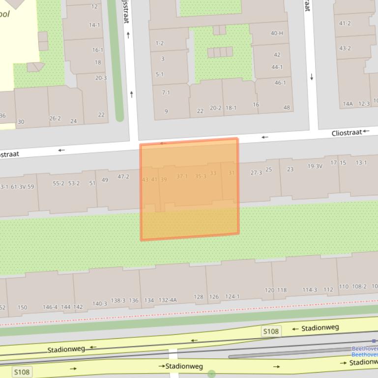 Kaart van postcodegebied 1077KC.