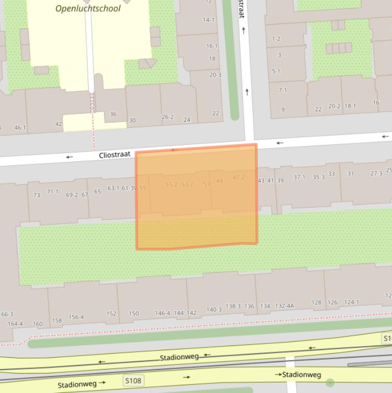 Kaart van postcodegebied 1077KD.