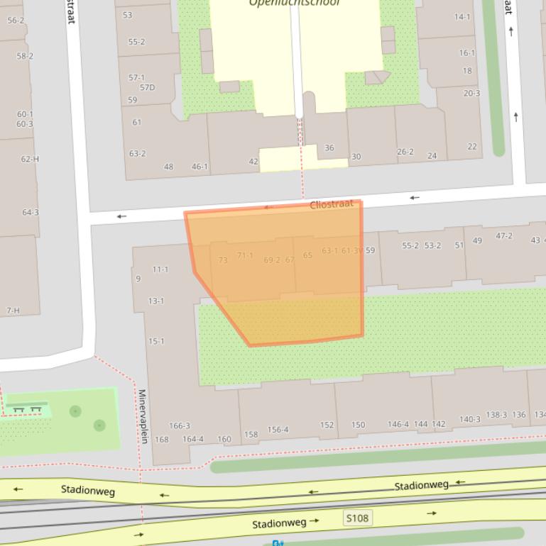 Kaart van postcodegebied 1077KE.
