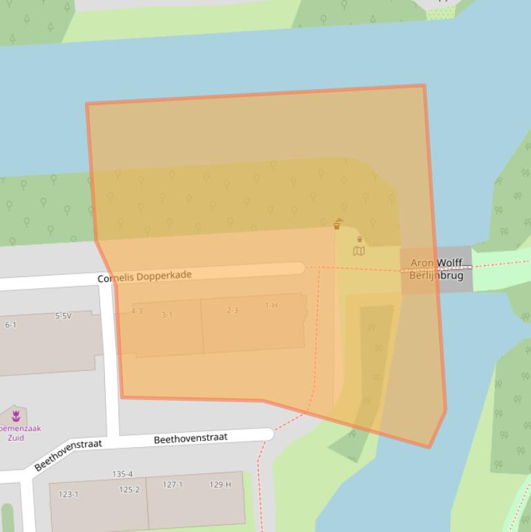 Kaart van postcodegebied 1077KK.