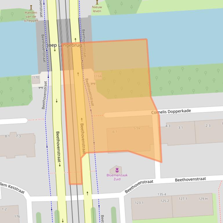 Kaart van postcodegebied 1077KL.