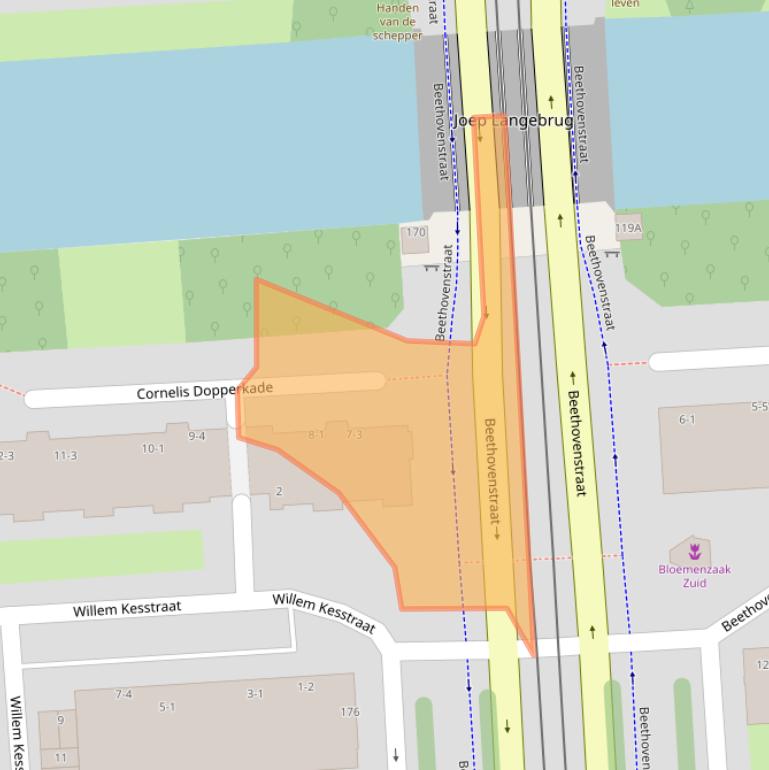 Kaart van postcodegebied 1077KM.