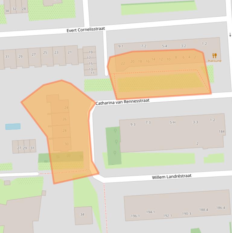 Kaart van postcodegebied 1077KX.