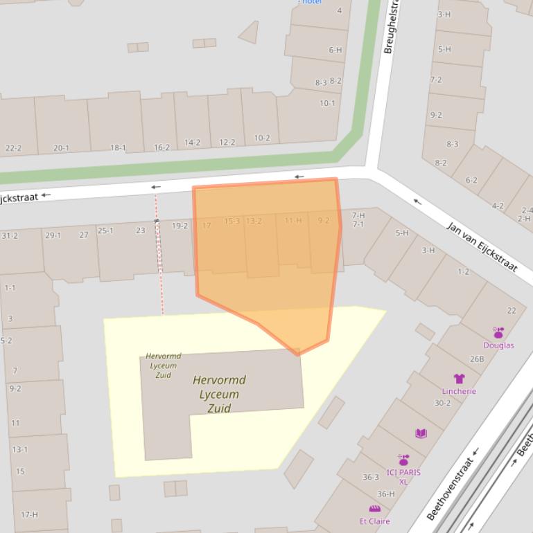 Kaart van postcodegebied 1077LE.