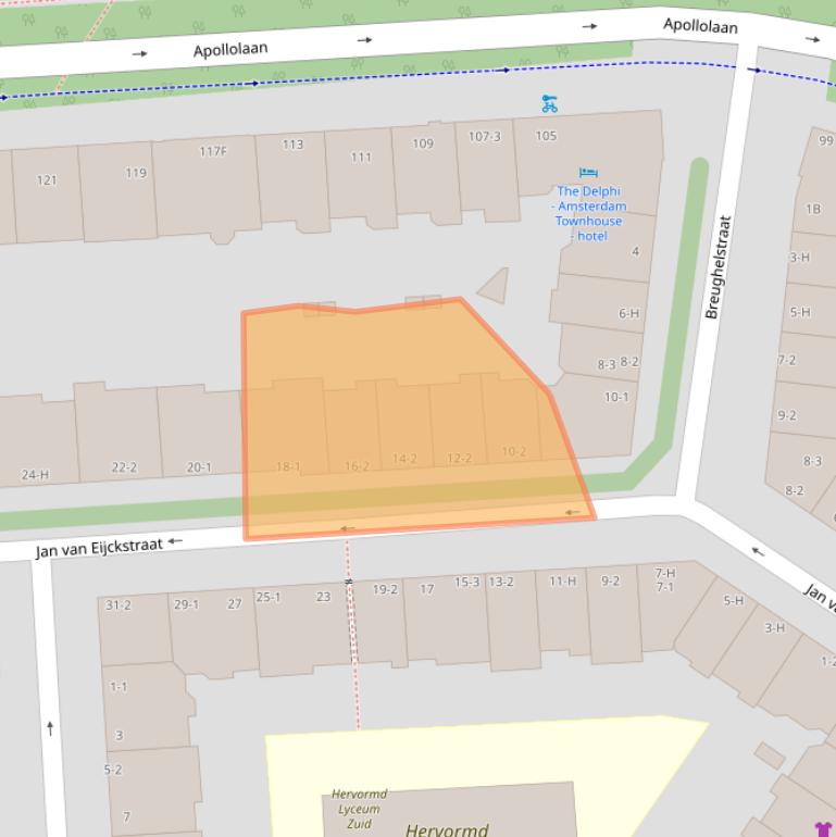 Kaart van postcodegebied 1077LK.