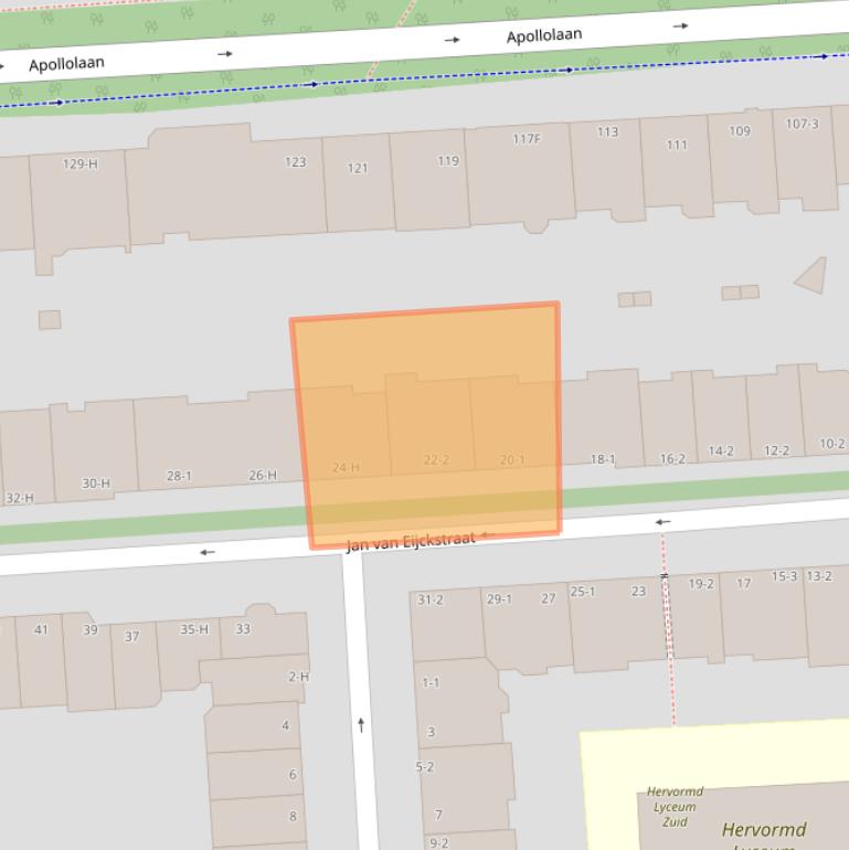 Kaart van postcodegebied 1077LL.