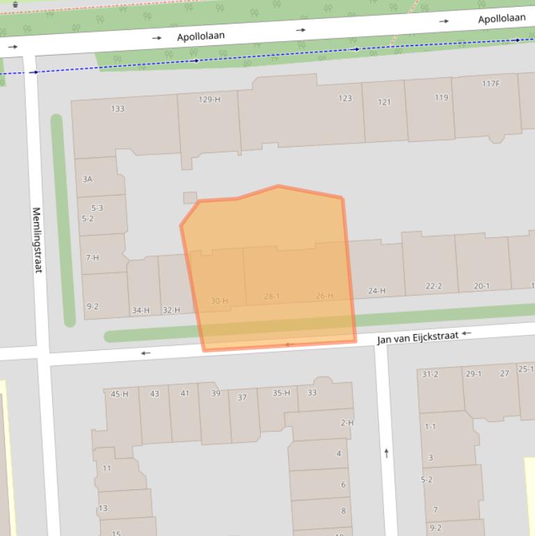 Kaart van postcodegebied 1077LM.