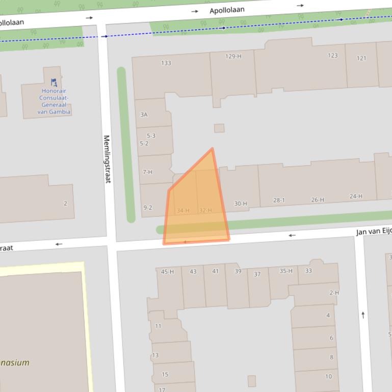 Kaart van postcodegebied 1077LN.