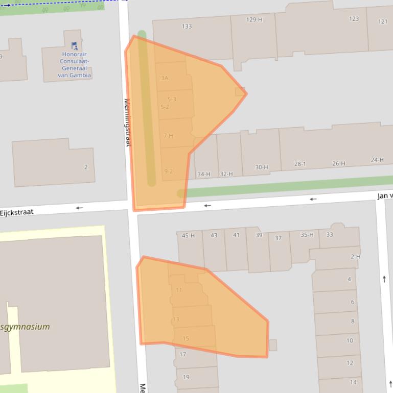Kaart van postcodegebied 1077LP.