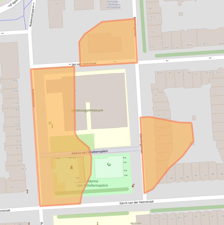 Kaart van postcodegebied 1077LR.