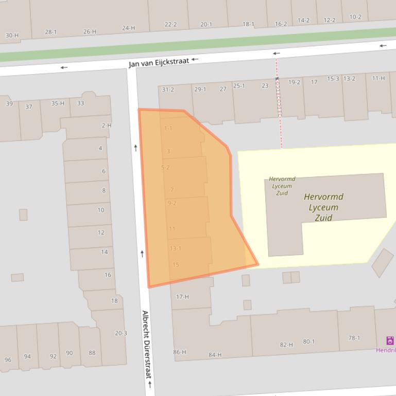 Kaart van postcodegebied 1077LS.