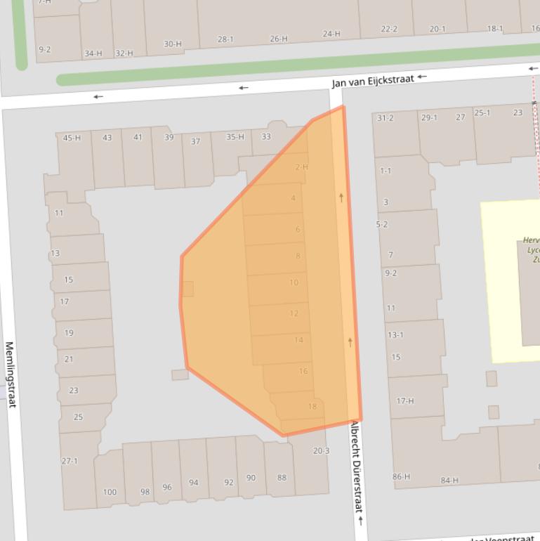Kaart van postcodegebied 1077LZ.
