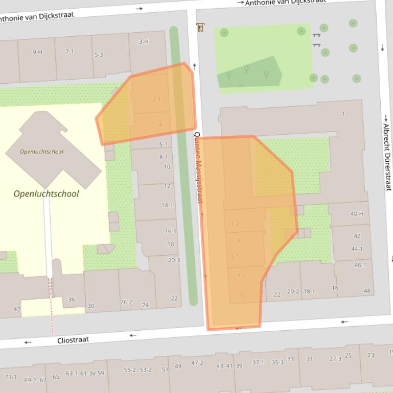 Kaart van postcodegebied 1077MC.