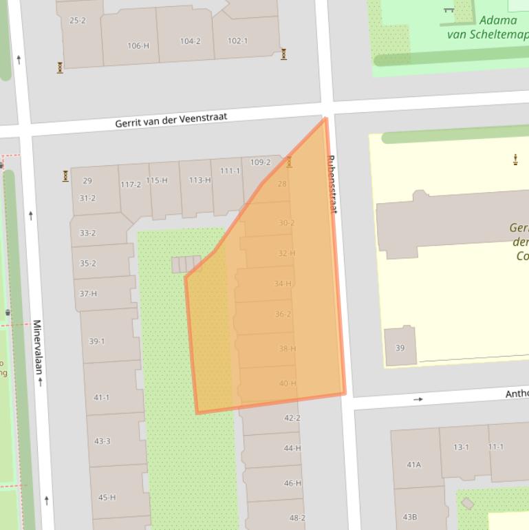 Kaart van postcodegebied 1077MS.