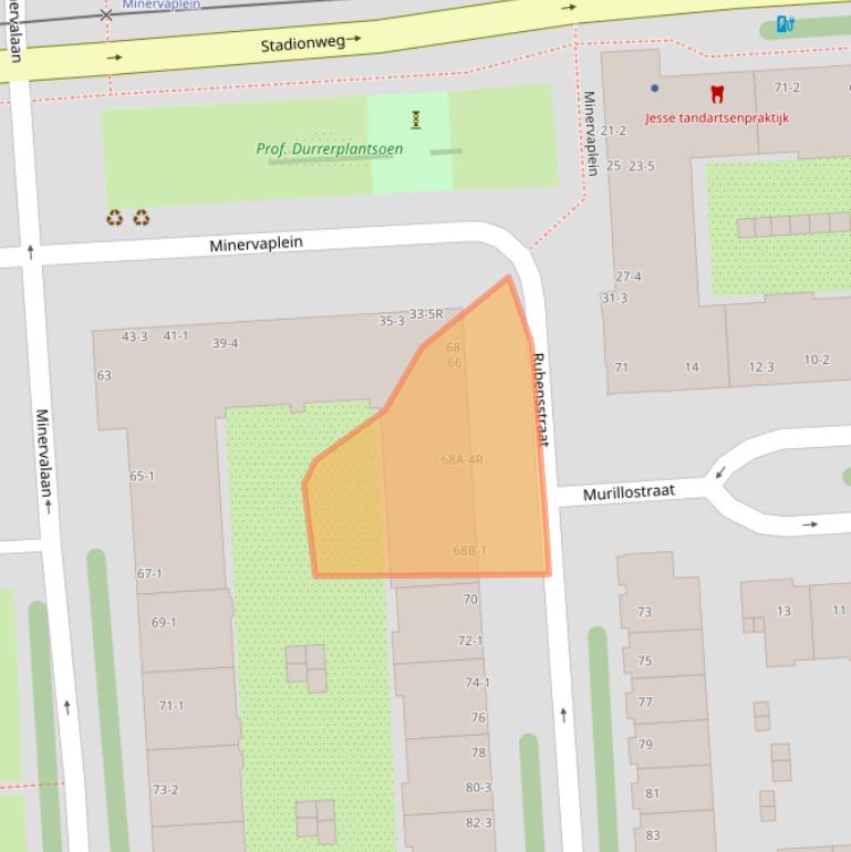 Kaart van postcodegebied 1077MZ.