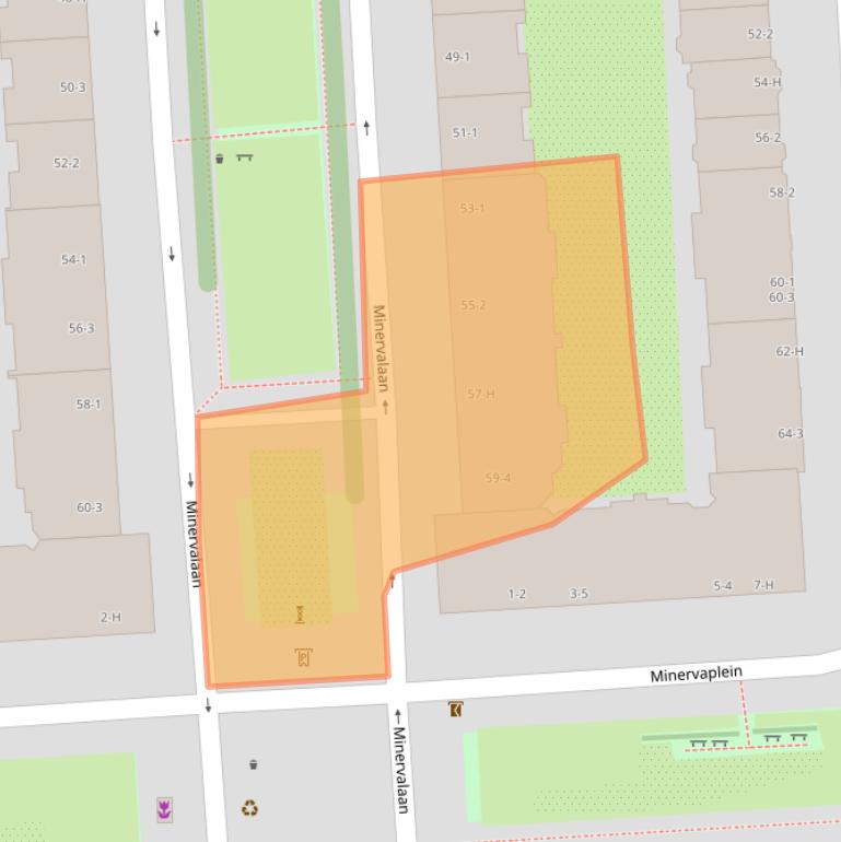 Kaart van postcodegebied 1077NP.