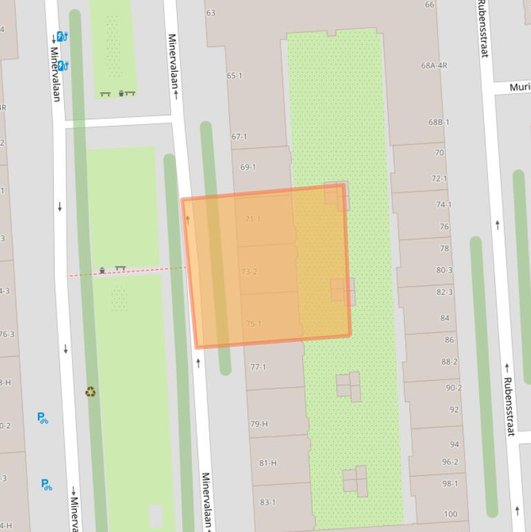 Kaart van postcodegebied 1077NS.