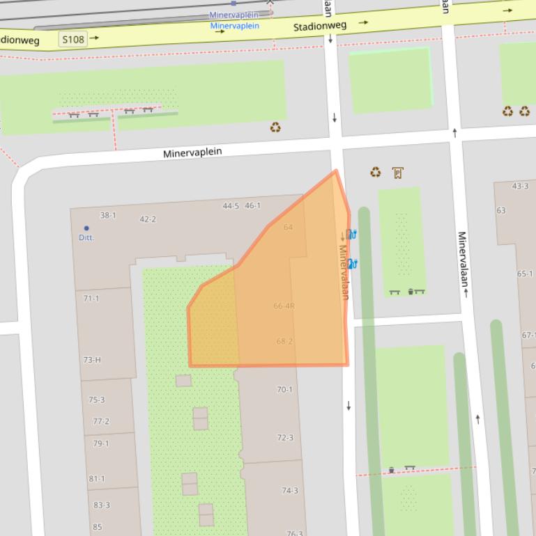 Kaart van postcodegebied 1077PE.