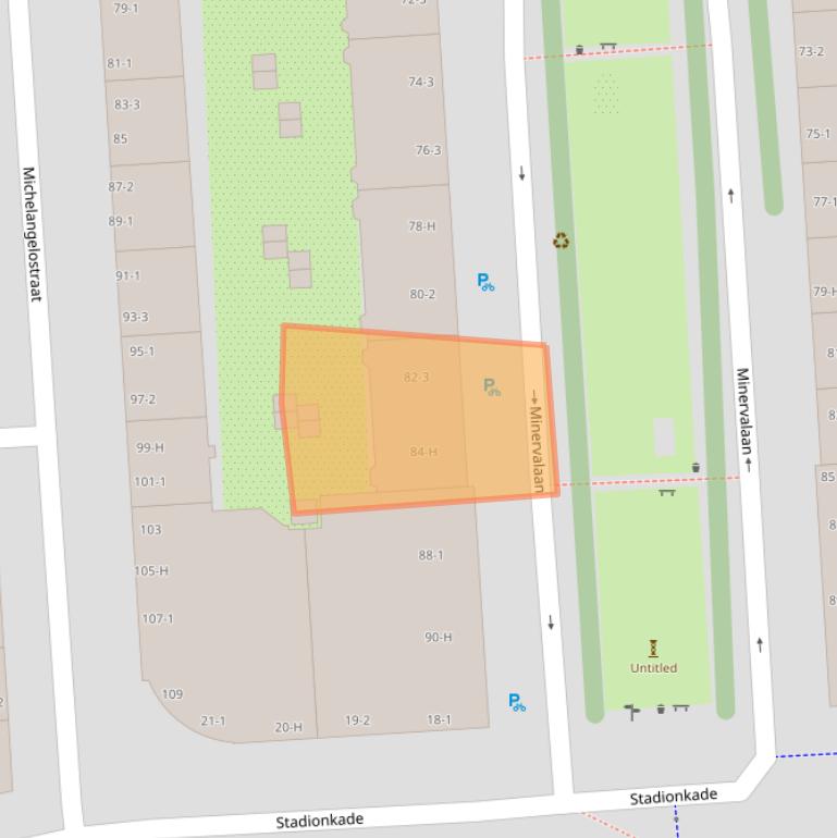 Kaart van postcodegebied 1077PK.