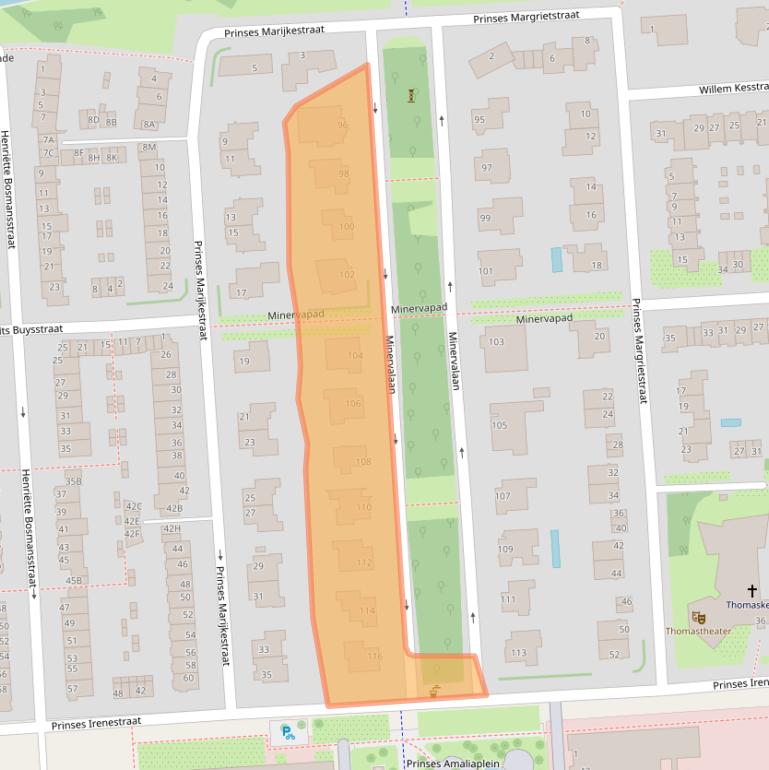 Kaart van postcodegebied 1077PM.