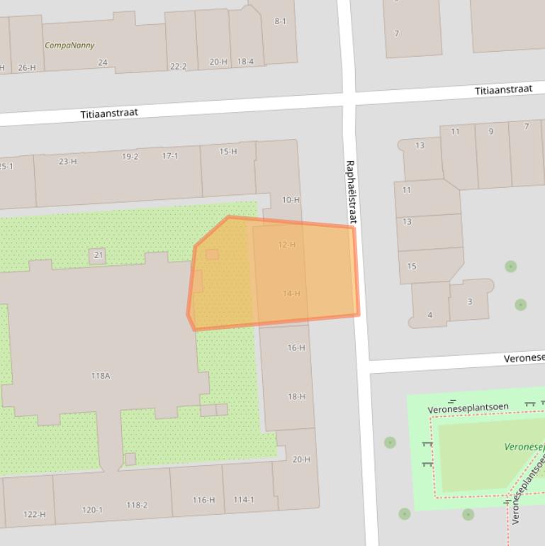 Kaart van postcodegebied 1077PS.