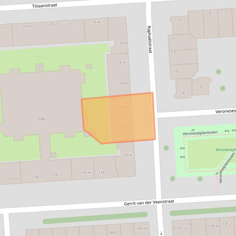 Kaart van postcodegebied 1077PT.