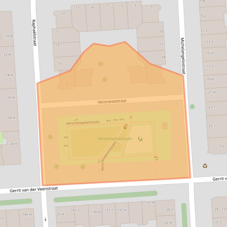 Kaart van postcodegebied 1077RB.