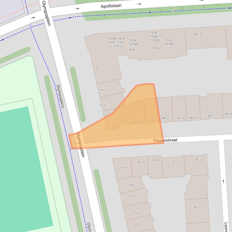 Kaart van postcodegebied 1077RL.