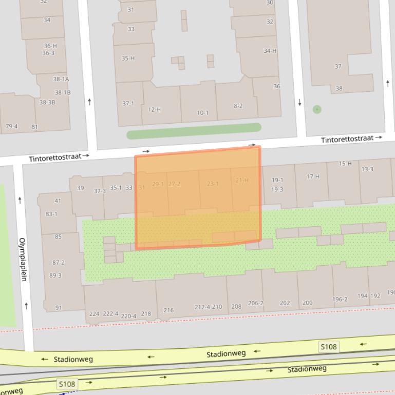 Kaart van postcodegebied 1077RP.