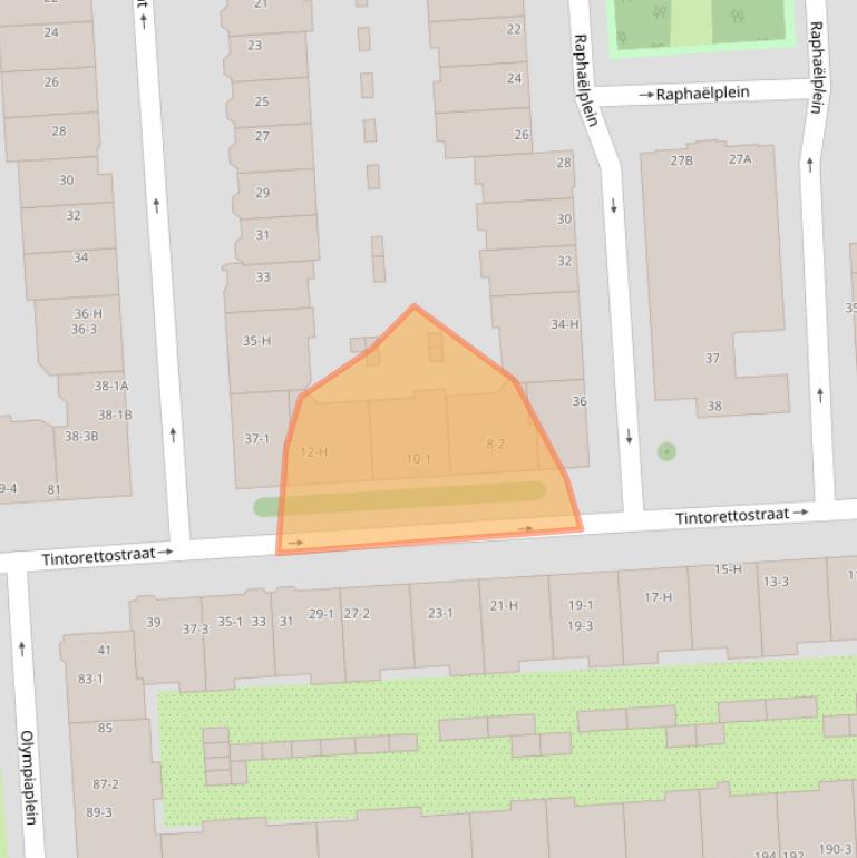 Kaart van postcodegebied 1077RT.