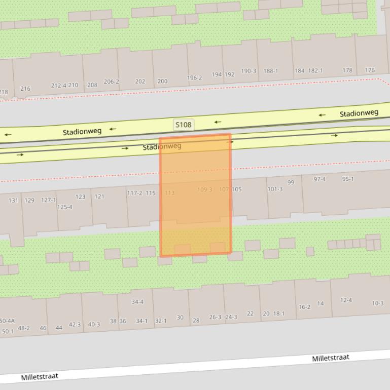 Kaart van postcodegebied 1077SJ.