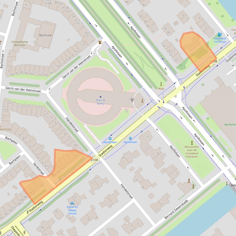 Kaart van postcodegebied 1077SM.