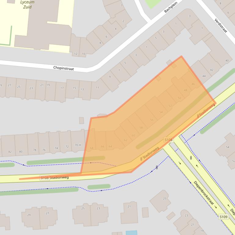 Kaart van postcodegebied 1077SN.
