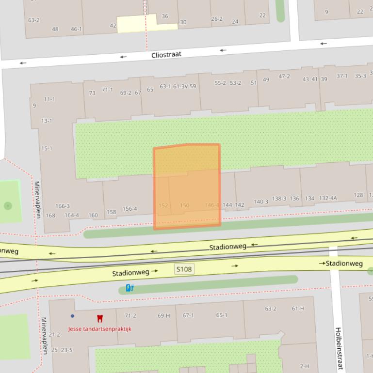 Kaart van postcodegebied 1077SZ.