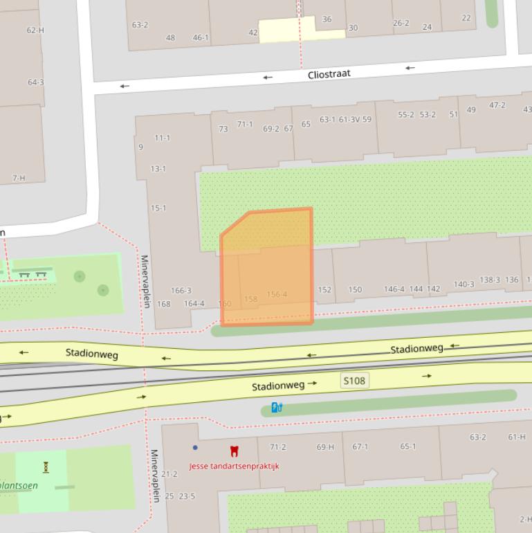 Kaart van postcodegebied 1077TA.