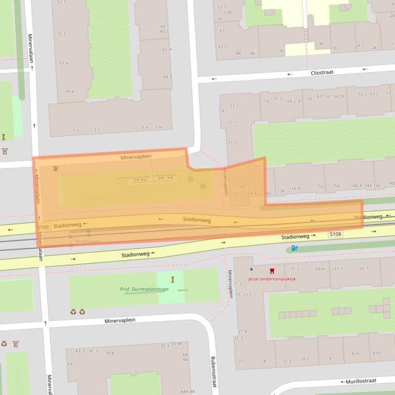 Kaart van postcodegebied 1077TB.