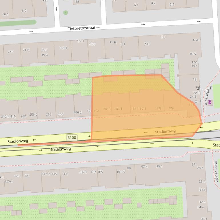 Kaart van postcodegebied 1077TC.