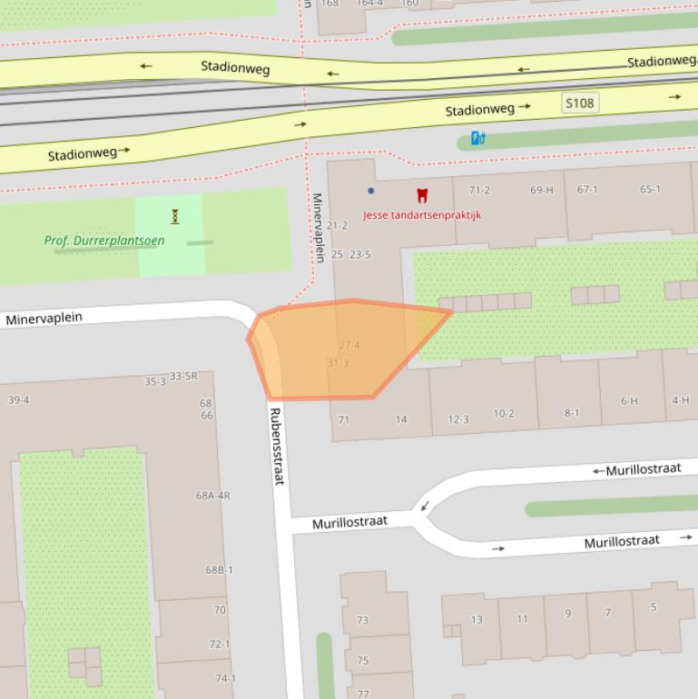 Kaart van postcodegebied 1077TK.