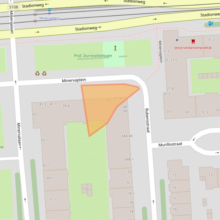 Kaart van postcodegebied 1077TL.