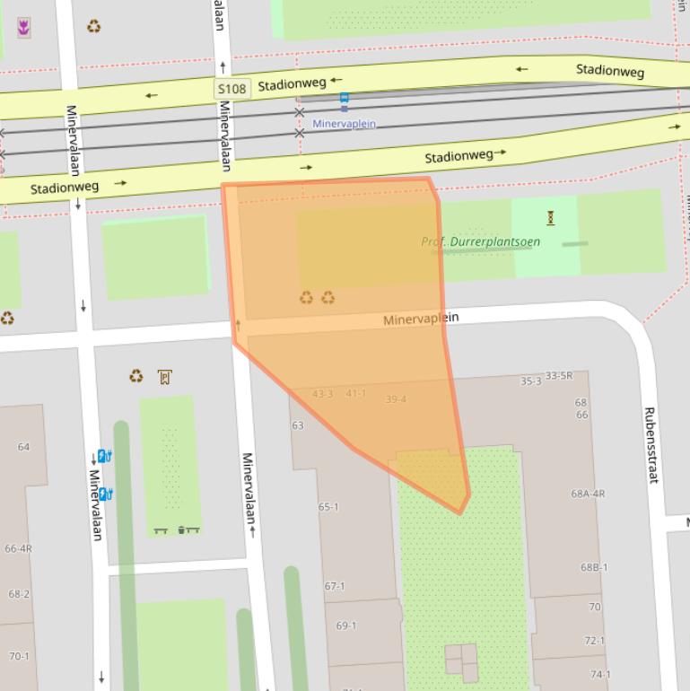 Kaart van postcodegebied 1077TM.