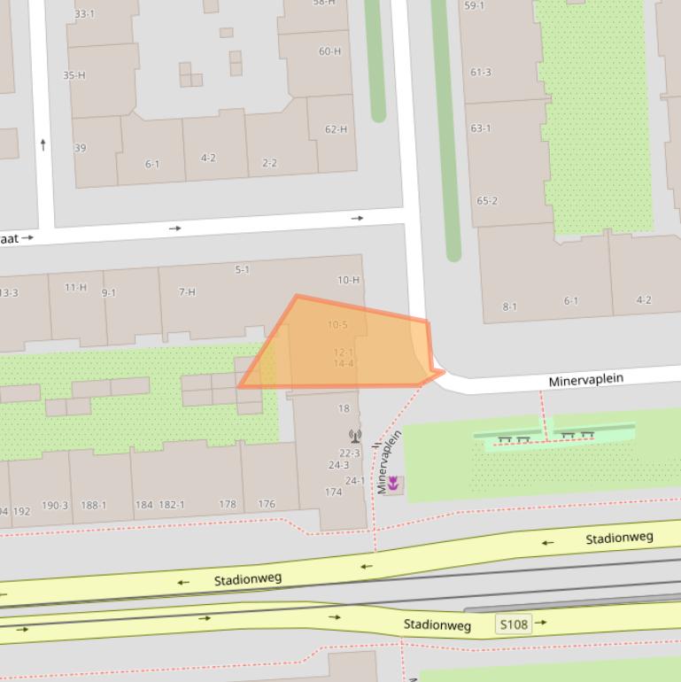 Kaart van postcodegebied 1077TP.